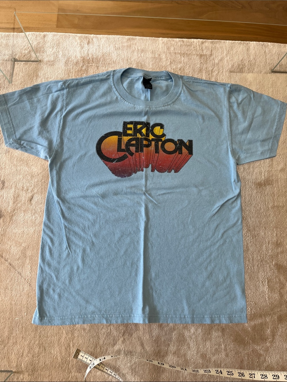 Eric Clapton Light Blue Graphic Tee - Vintage Band Shirt